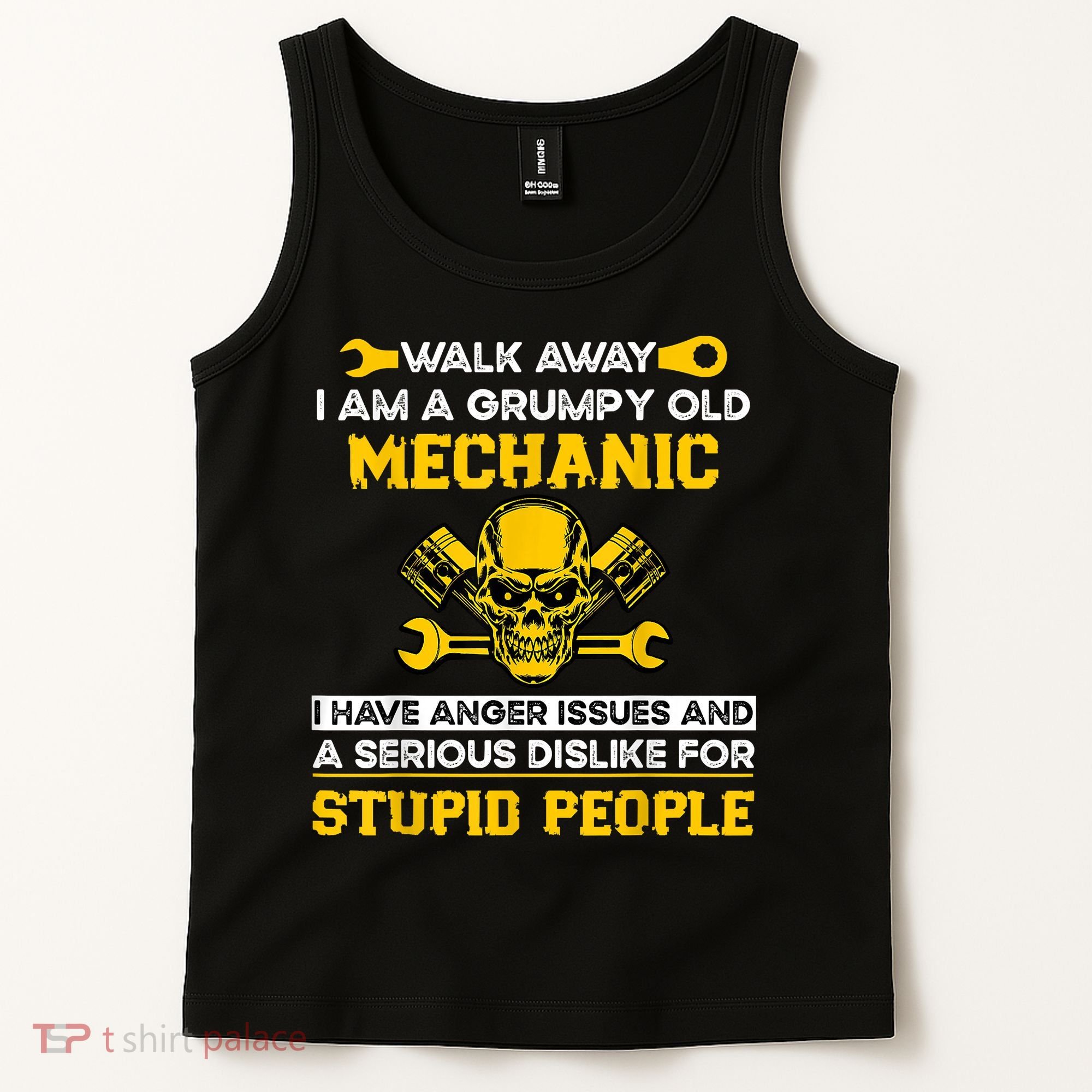 Walk Away I Am A Grumpy Old Mechanic I Have Anger Issues Tank Top