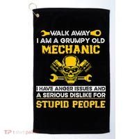 Walk Away I Am A Grumpy Old Mechanic I Have Anger Issues Golf Towel thumb 0
