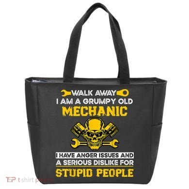 Walk Away I Am A Grumpy Old Mechanic I Have Anger Issues Tote Bag