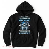 Walk Away I Am A Grumpy Old Mechanic I Have Anger Issues Hoodie thumb 0