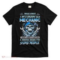 Walk Away I Am A Grumpy Old Mechanic I Have Anger Issues T-Shirt thumb 0