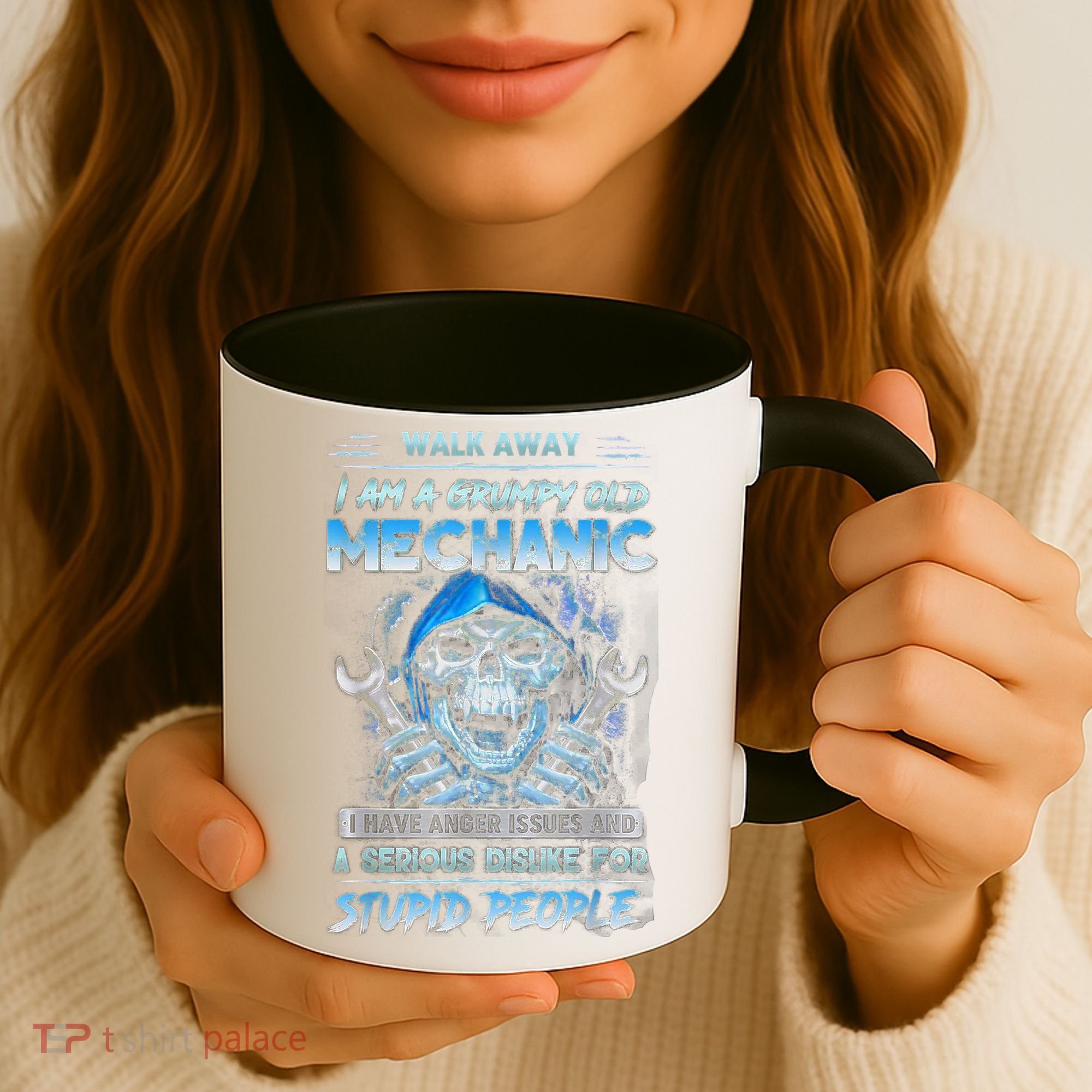 Walk Away I Am A Grumpy Old Mechanic I Have Anger Issues Coffee Mug