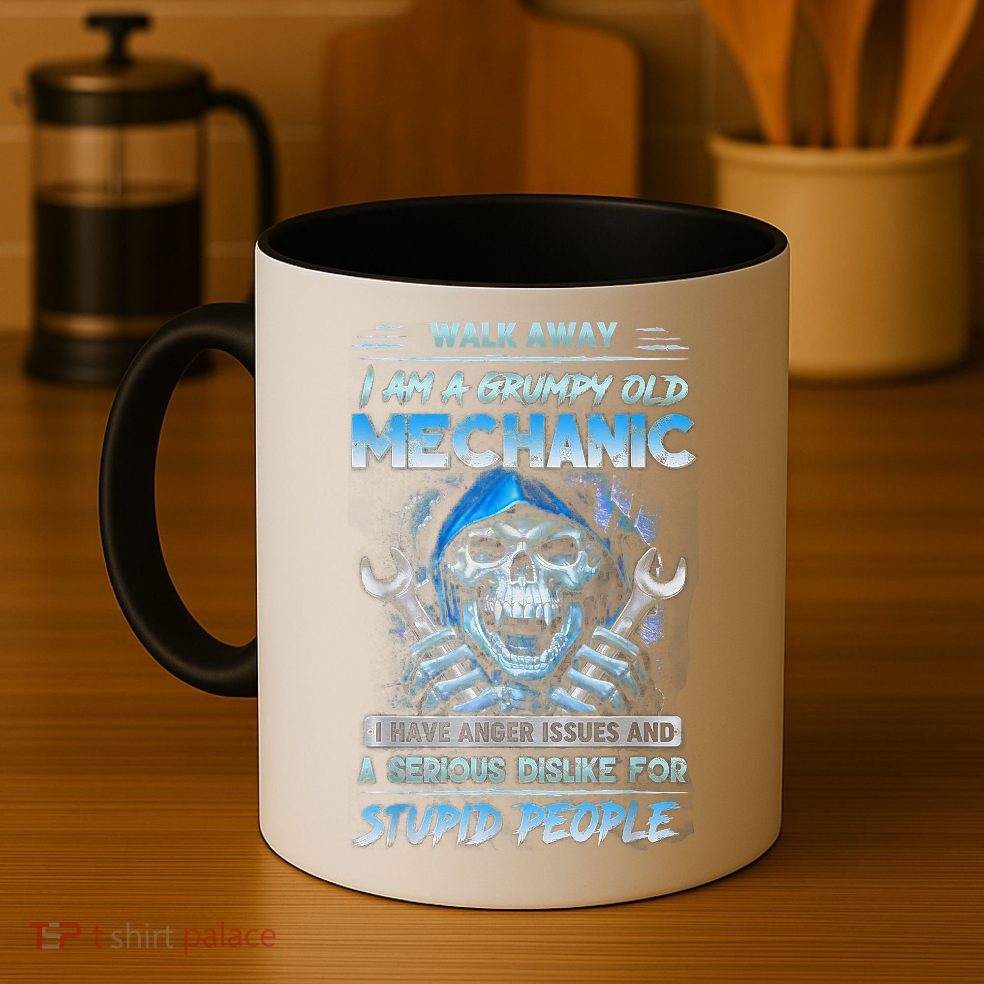 Walk Away I Am A Grumpy Old Mechanic I Have Anger Issues Coffee Mug