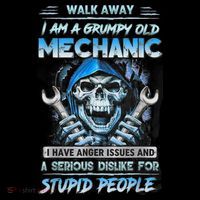 Walk Away I Am A Grumpy Old Mechanic I Have Anger Issues Coaster thumb 2