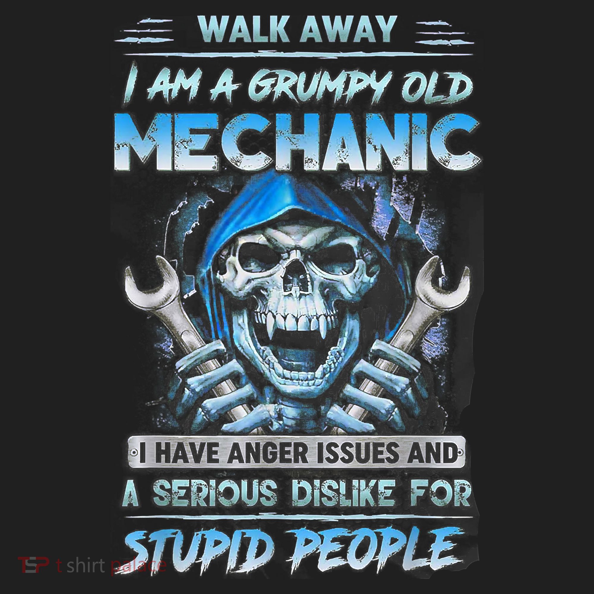Walk Away I Am A Grumpy Old Mechanic I Have Anger Issues Golf Towel