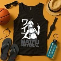 Waifu Material Anime Funny Tank Top thumb 4