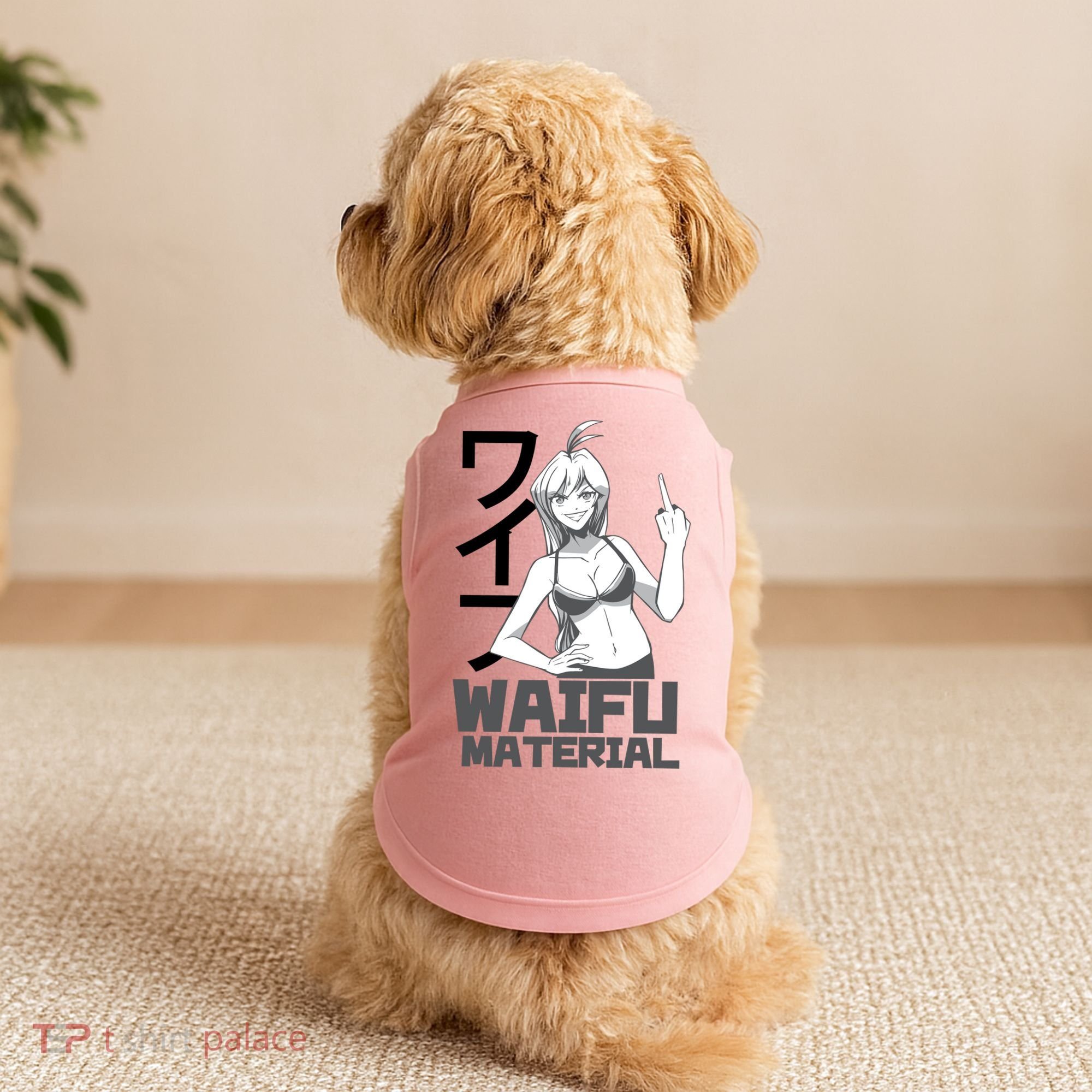 Waifu Material Anime Funny Doggie Tank