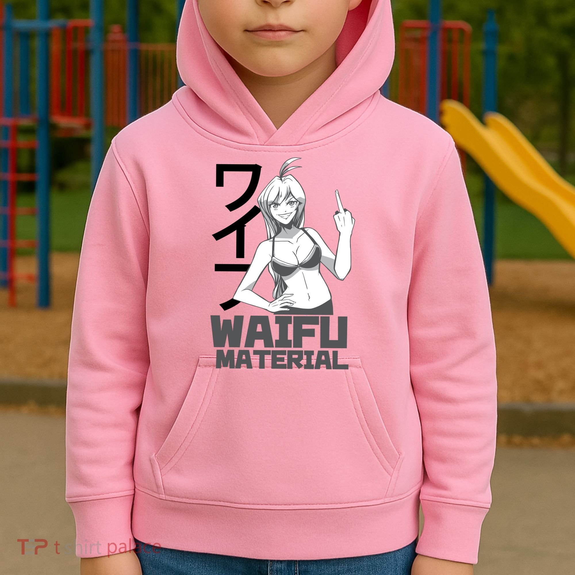 Waifu Material Anime Funny Kids Hoodie