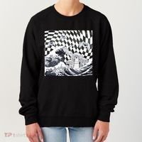 Weirdcore Aesthetic Japanese The Great Wave Off Kanagawa Gift Women's Sweatshirt thumb 0