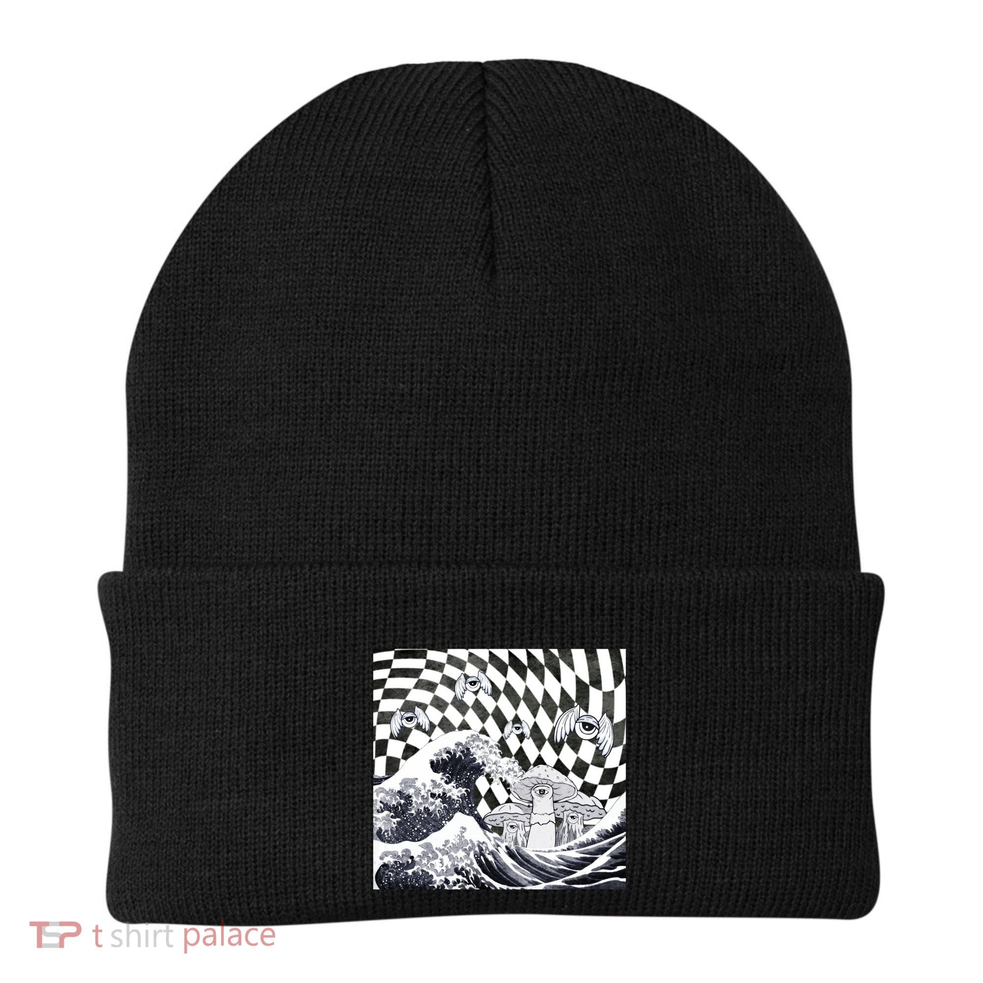 Weirdcore Aesthetic Japanese The Great Wave Off Kanagawa Gift Beanie
