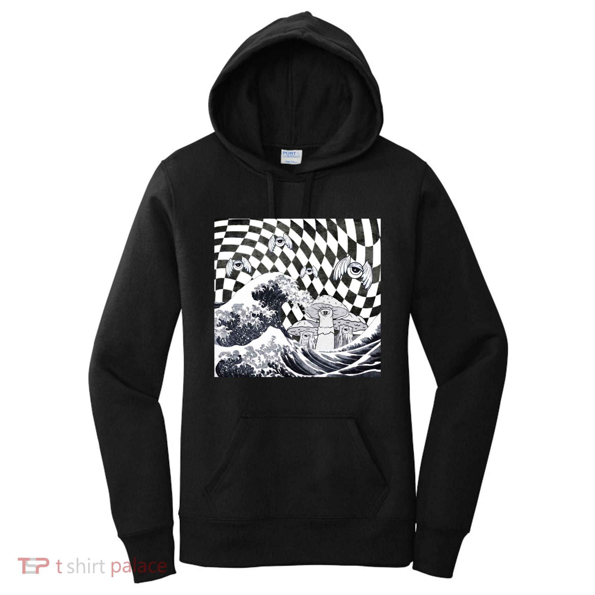 Weirdcore Aesthetic Japanese The Great Wave Off Kanagawa Gift Women's Hoodie