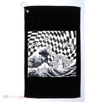 Weirdcore Aesthetic Japanese The Great Wave Off Kanagawa Gift Golf Towel thumb 0