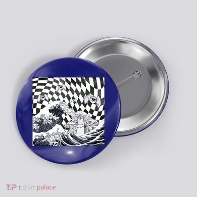 Weirdcore Aesthetic Japanese The Great Wave Off Kanagawa Gift Button