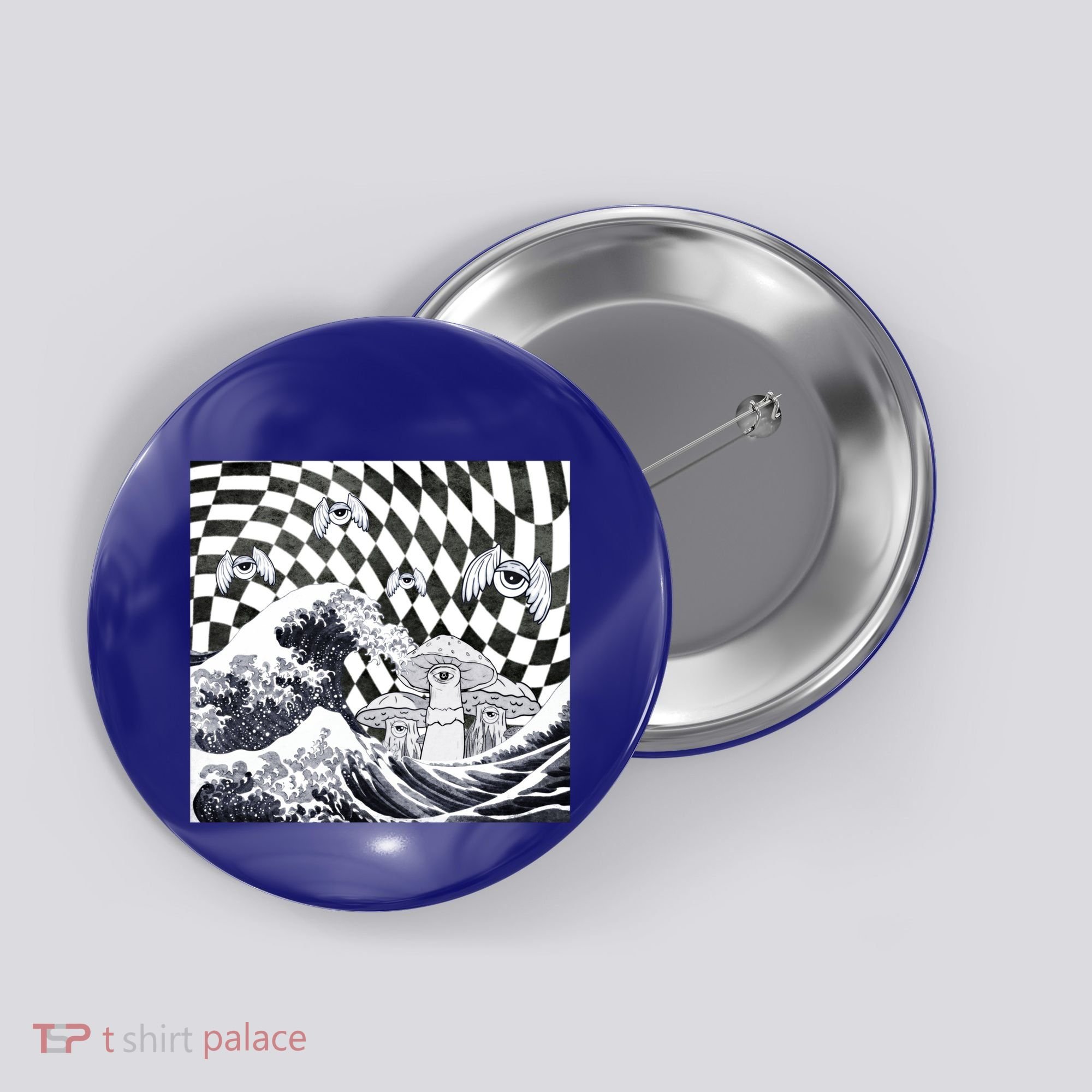 Weirdcore Aesthetic Japanese The Great Wave Off Kanagawa Gift Button