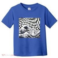 Weirdcore Aesthetic Japanese The Great Wave Off Kanagawa Gift Toddler T-Shirt thumb 0
