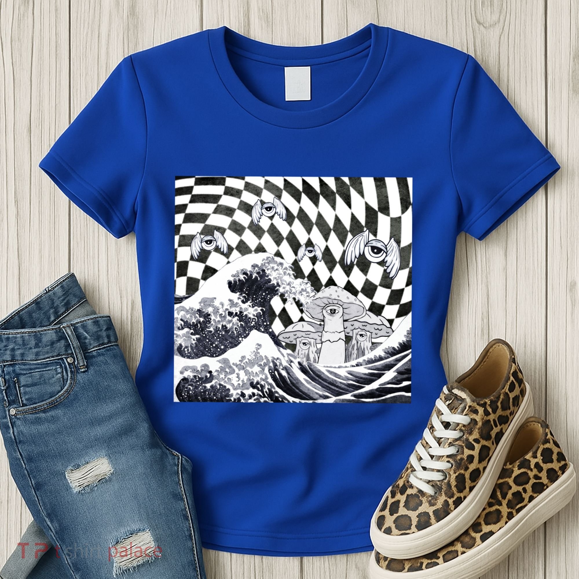 Weirdcore Aesthetic Japanese The Great Wave Off Kanagawa Gift Women's T-Shirt