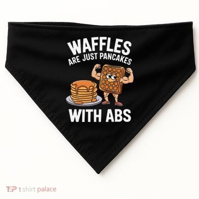 Waffles Are Just Pancakes With Abs Funny Breakfast USA-Made Doggie Bandana