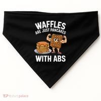 Waffles Are Just Pancakes With Abs Funny Breakfast USA-Made Doggie Bandana thumb 0