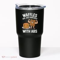Waffles Are Just Pancakes With Abs Funny Breakfast Tumbler thumb 0