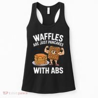 Waffles Are Just Pancakes With Abs Funny Breakfast Women's Tank Top thumb 0