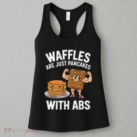 Waffles Are Just Pancakes With Abs Funny Breakfast Women's Tank Top thumb 3