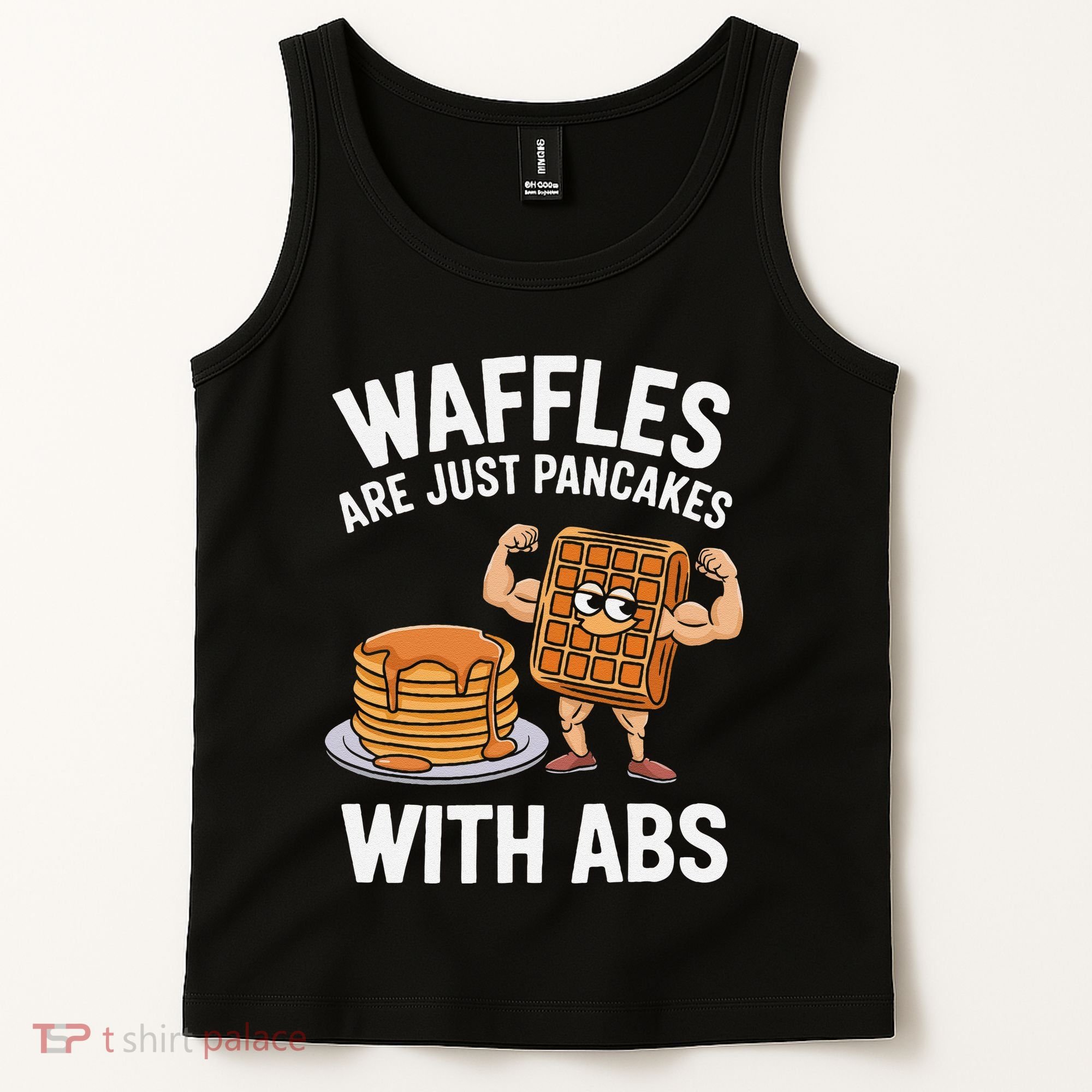Waffles Are Just Pancakes With Abs Funny Breakfast Tank Top