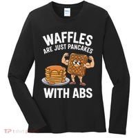 Waffles Are Just Pancakes With Abs Funny Breakfast Women's Long Sleeve Shirt thumb 0