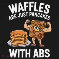 Waffles Are Just Pancakes With Abs Funny Breakfast Kids Sweatshirt thumb 2