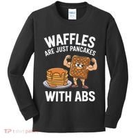 Waffles Are Just Pancakes With Abs Funny Breakfast Kids Long Sleeve Shirt thumb 0