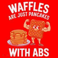 Waffles Are Just Pancakes With Abs Funny Breakfast Santa Hat thumb 1