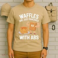 Waffles Are Just Pancakes With Abs Funny Breakfast T-Shirt thumb 6