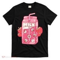 Weirdcore Aesthetic Kawaii Strawberry Milk Carton Eyeballs T-Shirt thumb 0