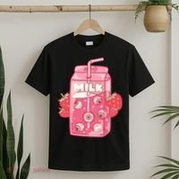Weirdcore Aesthetic Kawaii Strawberry Milk Carton Eyeballs T-Shirt thumb 2