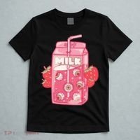 Weirdcore Aesthetic Kawaii Strawberry Milk Carton Eyeballs T-Shirt thumb 5