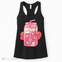 Weirdcore Aesthetic Kawaii Strawberry Milk Carton Eyeballs Women's Tank Top thumb 0