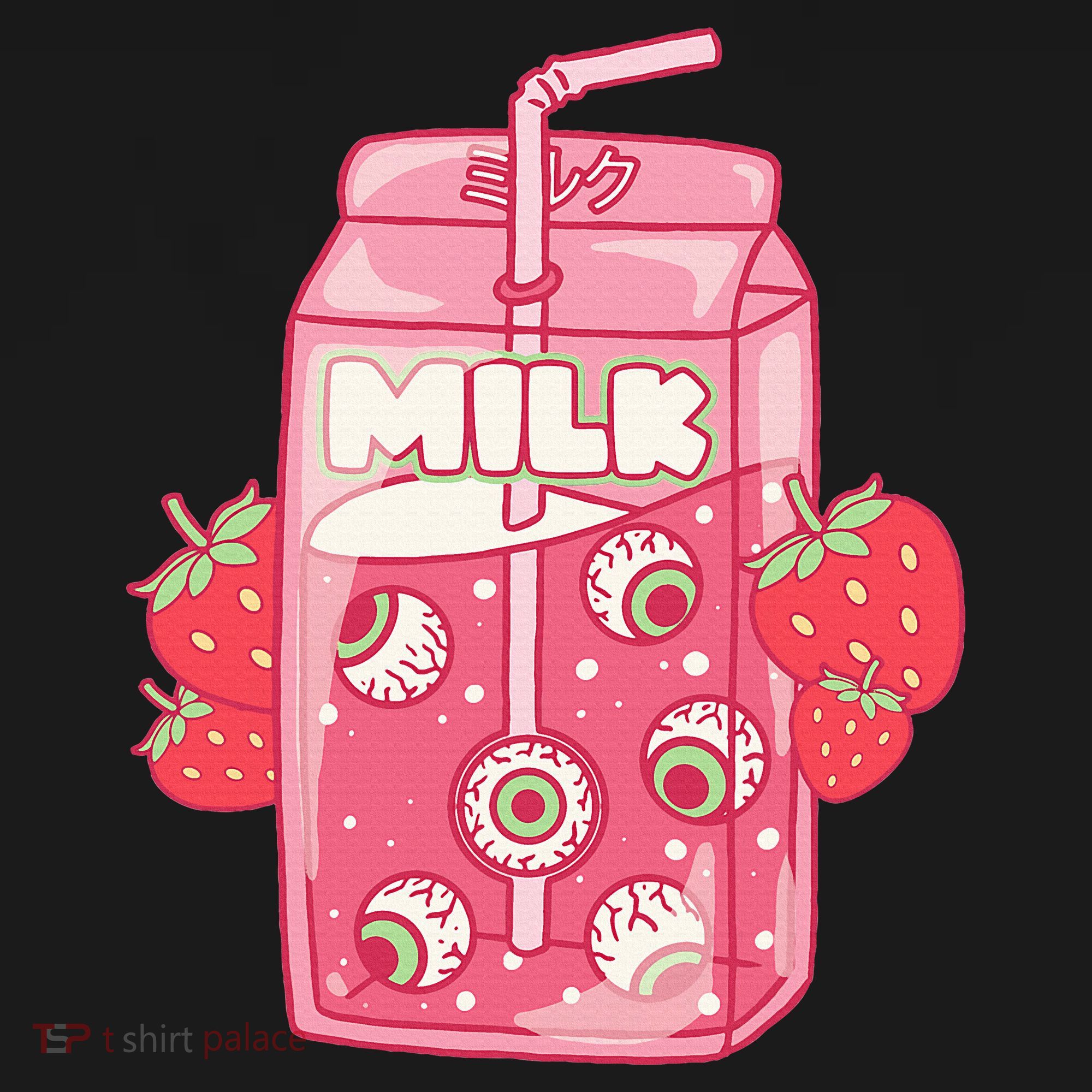 Weirdcore Aesthetic Kawaii Strawberry Milk Carton Eyeballs Women's Tank Top