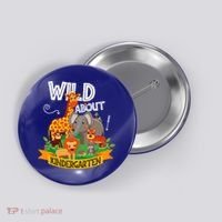 Wild About Kindergarten Funny Preschool Zoo Gift Button thumb 0