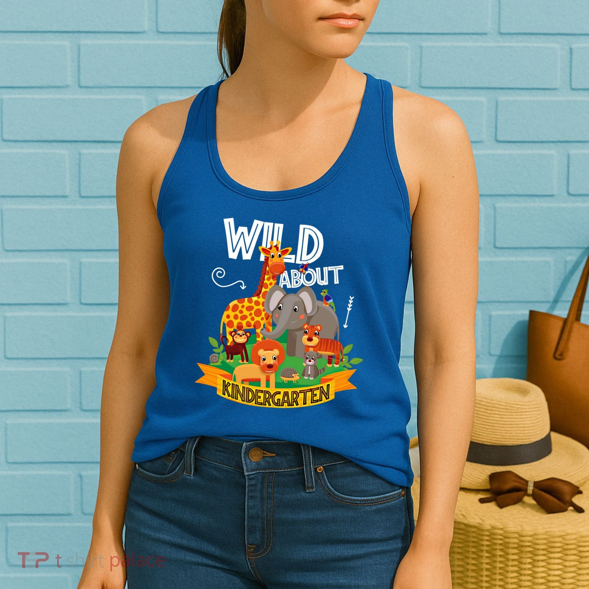 Wild About Kindergarten Funny Preschool Zoo Gift Women's Tank Top