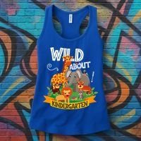 Wild About Kindergarten Funny Preschool Zoo Gift Women's Tank Top thumb 3