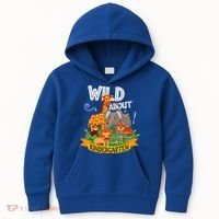 Wild About Kindergarten Funny Preschool Zoo Gift Kids Hoodie thumb 0