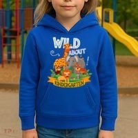 Wild About Kindergarten Funny Preschool Zoo Gift Kids Hoodie thumb 3