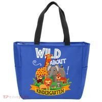 Wild About Kindergarten Funny Preschool Zoo Gift Tote Bag thumb 0