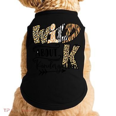 Wild About Kindergarten Leopard Print School Teacher Gift Doggie Tank