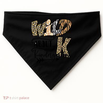Wild About Kindergarten Leopard Print School Teacher Gift USA-Made Doggie Bandana