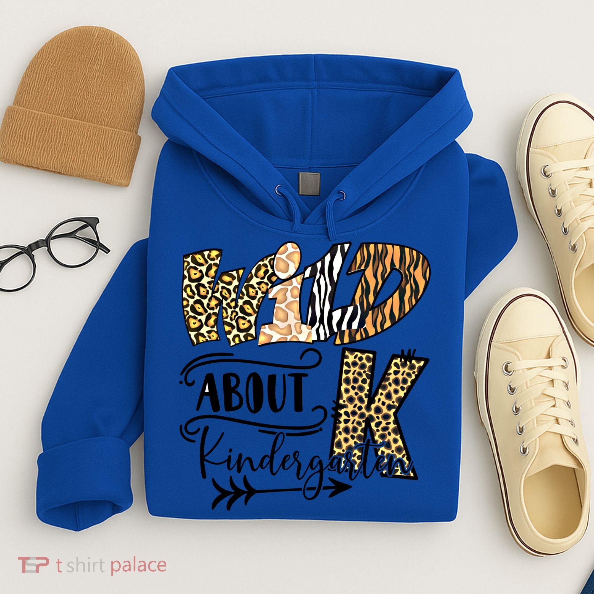 Wild About Kindergarten Leopard Print School Teacher Gift Hoodie