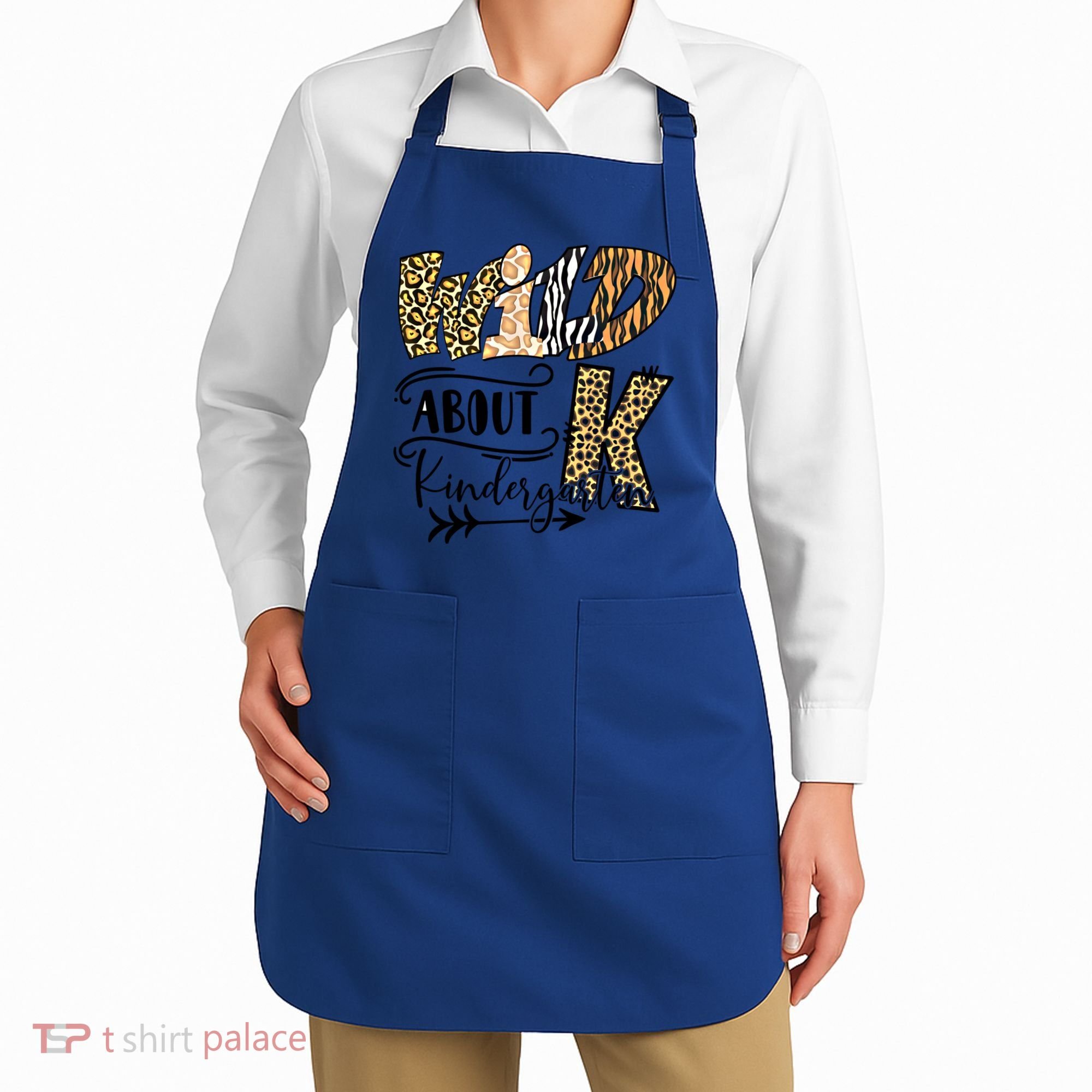 Wild About Kindergarten Leopard Print School Teacher Gift Apron