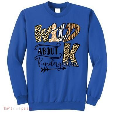Wild About Kindergarten Leopard Print School Teacher Gift Sweatshirt