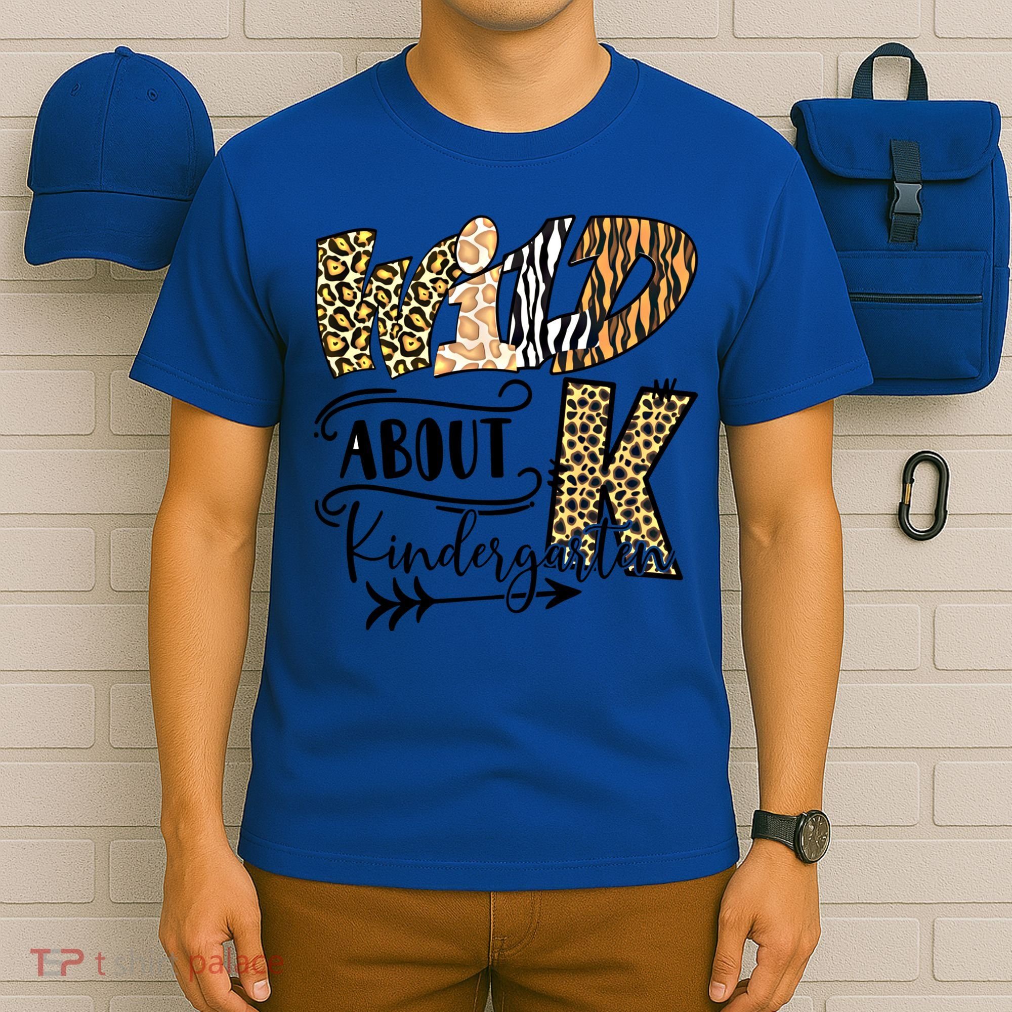 Wild About Kindergarten Leopard Print School Teacher Gift T-Shirt