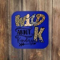 Wild About Kindergarten Leopard Print School Teacher Gift Coaster thumb 0