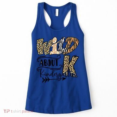 Wild About Kindergarten Leopard Print School Teacher Gift Women's Tank Top